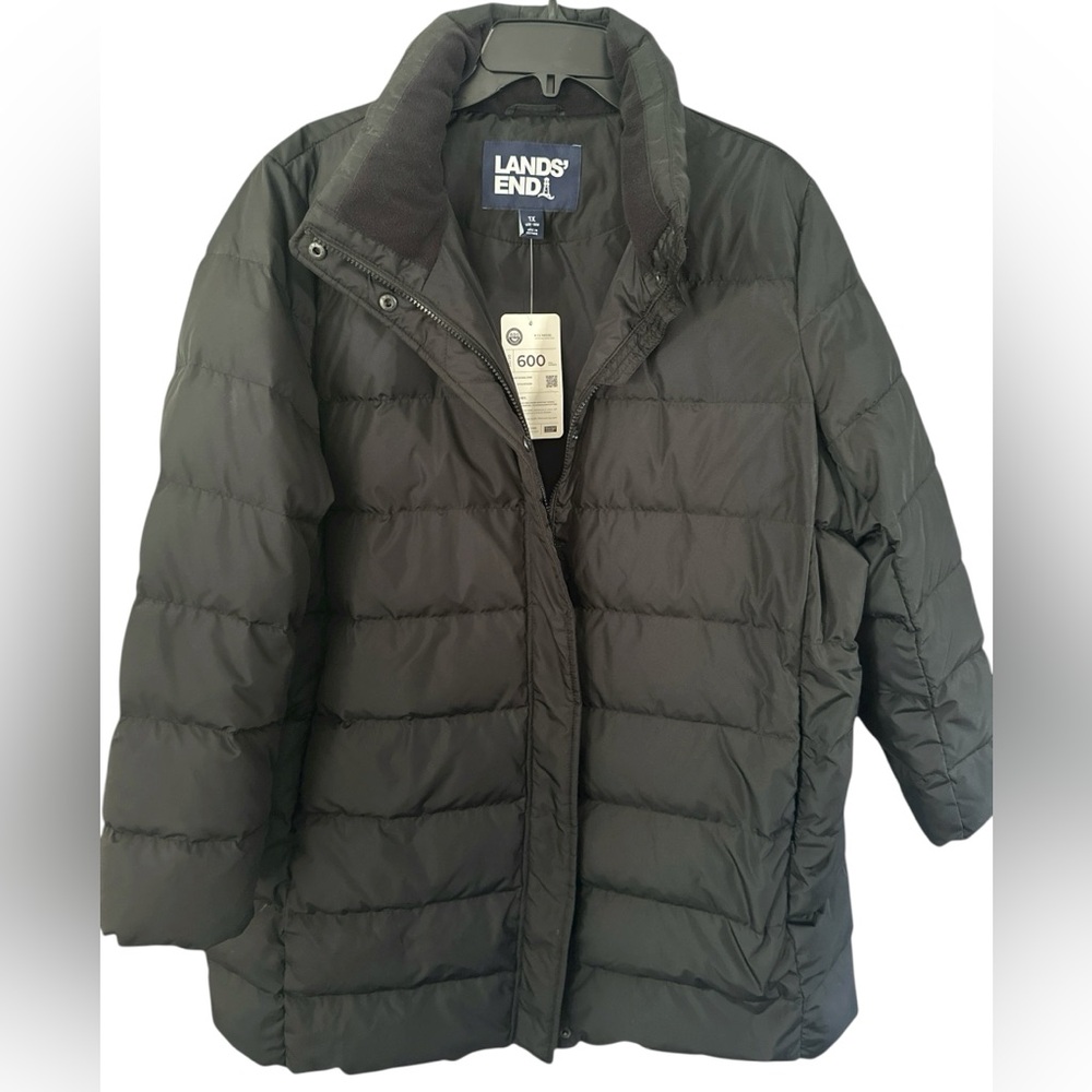 Lands' End Max 600 Down Puffer Coat 1X NEW with tags! HyperDRY technology